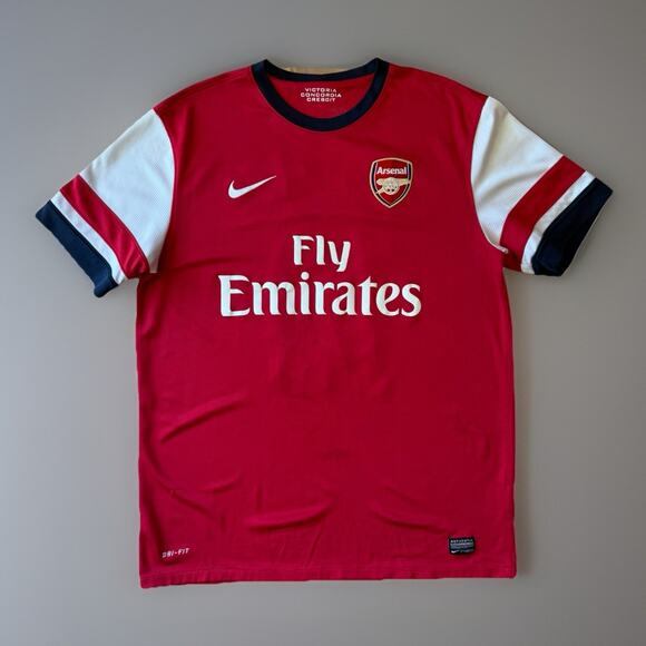 Nike Arsenal London Jersey Large Red White Wilshere Soccer Fifa World Cup - Picture 1 of 8